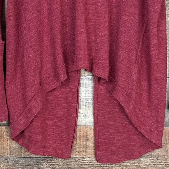 We The Free People Split Back Turtleneck Top Long Sleeve Brick Red Size Medium - Picture 3 of 11